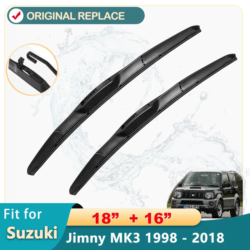 Car Wiper Front Wiper Blades Brush Set Kit For Suzuki Jimny MK3 1998 - 2018 Windshield Windscreen Window Brush 18\