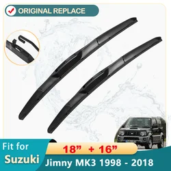 Car Wiper Front Wiper Blades Brush Set Kit For Suzuki Jimny MK3 1998 - 2018 Windshield Windscreen Window Brush 18