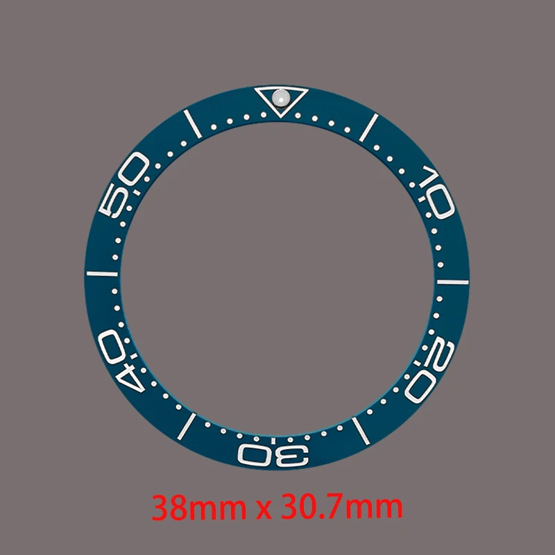 Anillo de inserción de bisel de cerámica inclinable de 38mm × 30,7mm para GMT SKX007 SRPD SUB caja de reloj calibre NH35 NH36 piezas de anillos de bisel