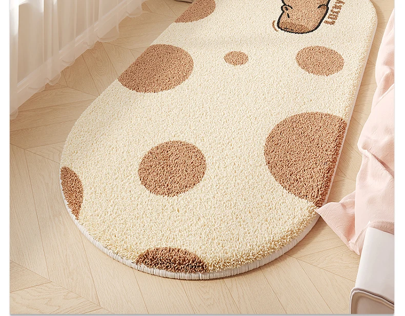 Bedroom Carpet Room Soft Fluffy Bedside Rug Cute Cartoon Capibara Rugs Long Home Decor Non-slip Floor Mat Alfombra De Dormitorio