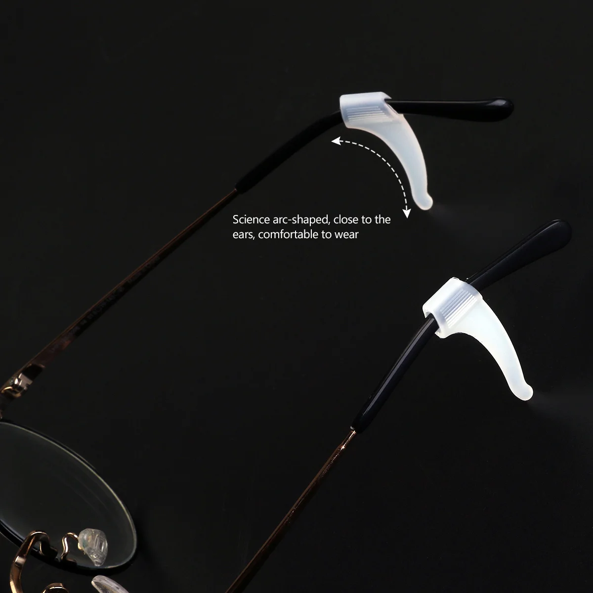 

Silicone Temple Tips Eyeglass Anti-Slip Ear Grip Hooks Lightweight Fit For Sports Sunglasses Reading Glasses Durable