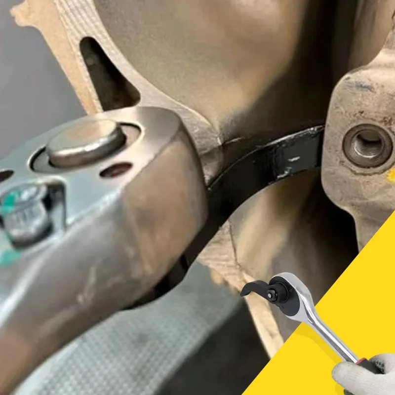 Bull Horn Pry Bar Adapter Head Tool Adjustable Angle Bar for 1/2 Ratchet Open-End Wrench Half Shaft Drive Shaft Disassembly Tool