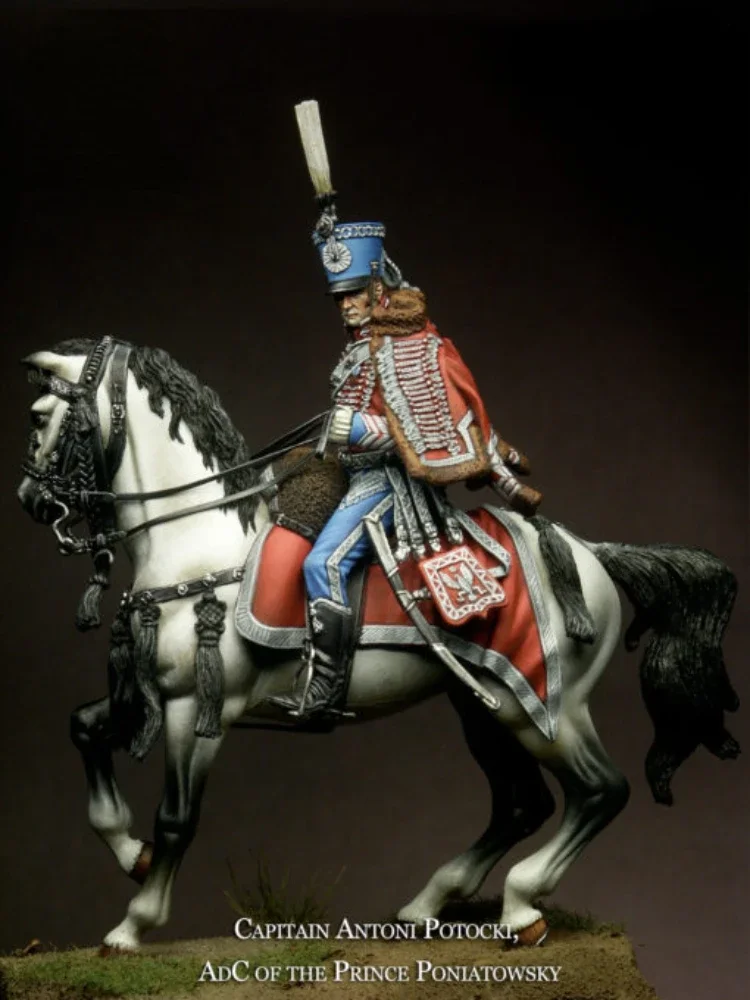 1/32 54mm Scale Resin Figure Assembled Model Kit Historical Military Capitain Antoni Potocki Unassembled Unpainted Free Shipping