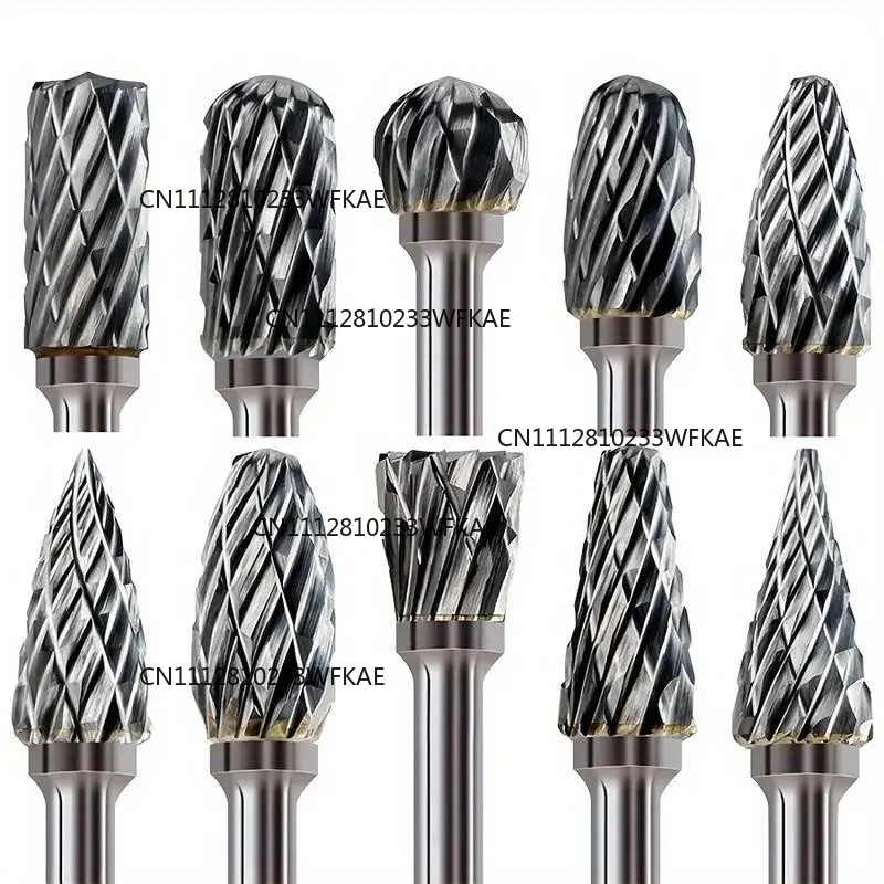 10pcs Tungsten Alloy Router Bit Set | Single Flute Rotary Bits for Grinding Polishing Carving, Metal Wood Stone Tool Durable