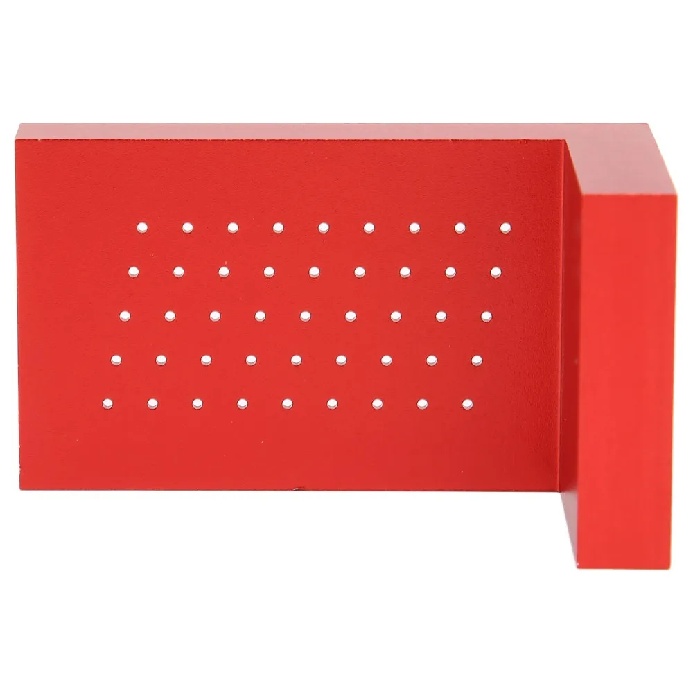 Auxiliary Aluminum Alloy T Type Ruler Red Metric Scale Saddle Square Ruler Mini Size Hole Measuring Design Woodworking Scriber