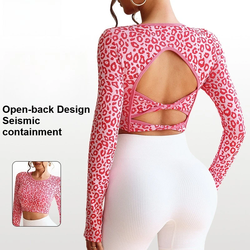 Knot Detail Cut Out Back Long Sleeve Yoga Top Women Slimming Tummy Control Workout Running Fitness Wear Athletic Shirt