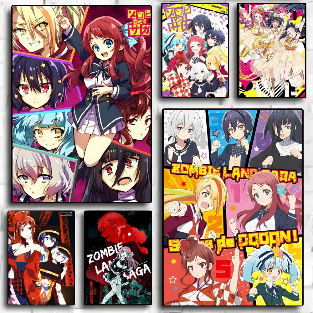 Zombie Land Saga Poster Wall Art Wall Stickers Home Living Room Bedroom Bar Office Decor Prints Personalized Gift