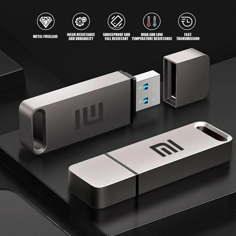 Xiaomi-unidad Flash 3,0 de Metal, Pendrive de alta velocidad de 2TB, 1TB, 512GB, portátil, resistente al agua, adaptador de TYPE-C