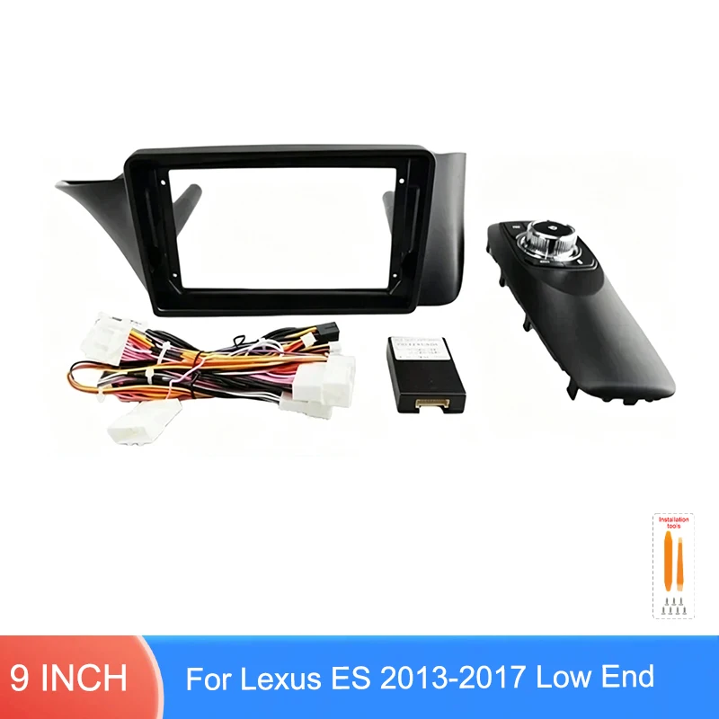 9 Inch Car Radio Fascia Frame For Lexus ES 2013-2017 Low End Stereo Dashboard Panel With Wiring Harness CANBUS