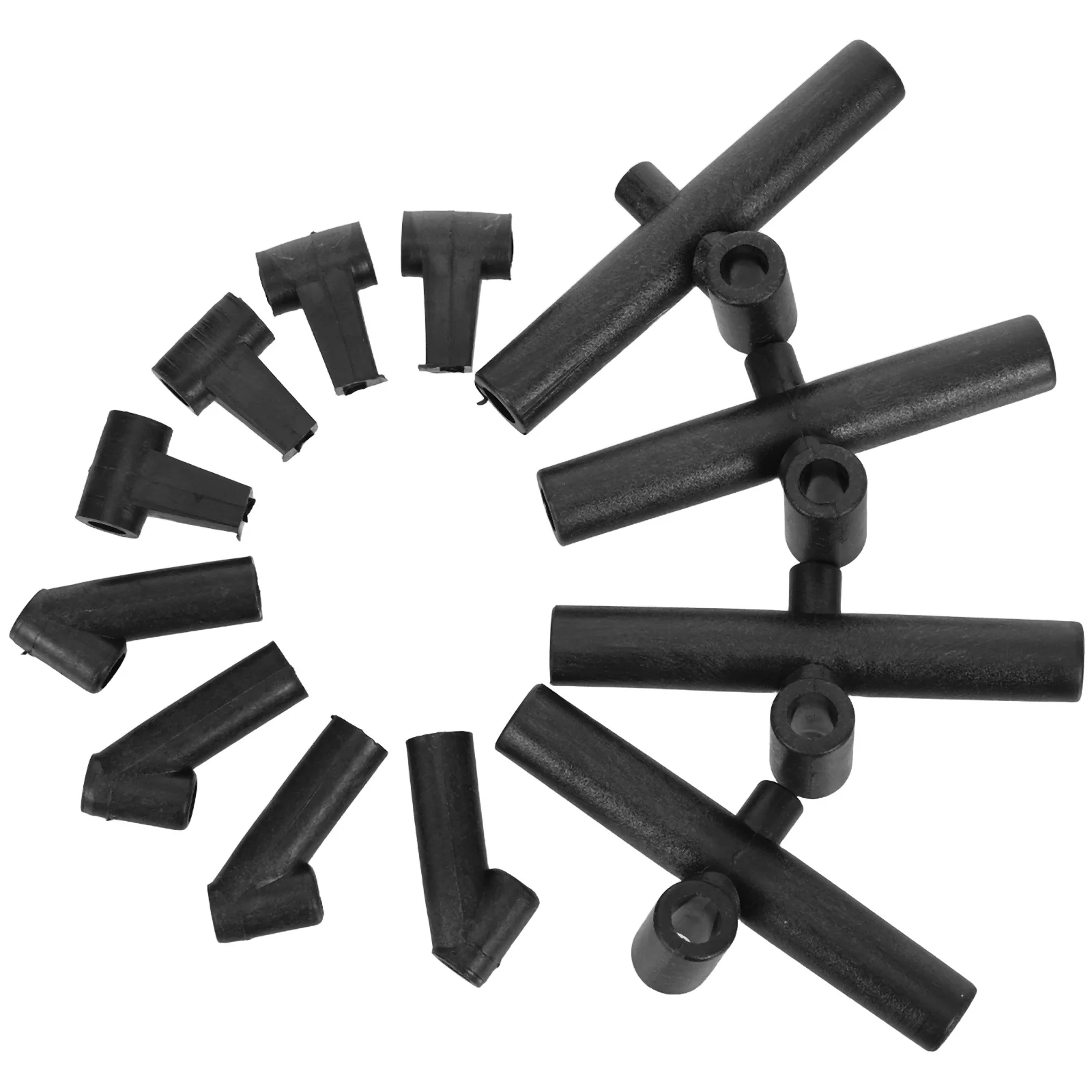 12-delige vliegeraccessoires Diy staafmontage onderdelen connector kunststof frame zwart benodigdheden vast