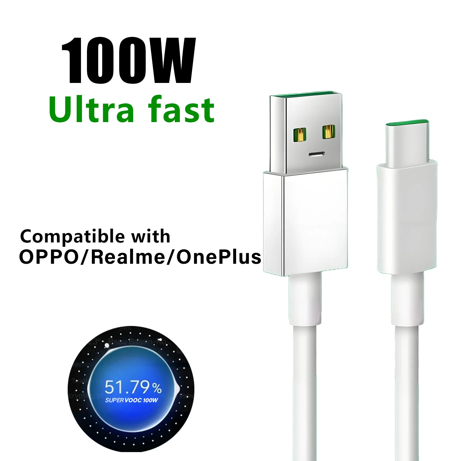 For oppo Reno12 Find x8 7 fast charger cable 100W for OnePlus 12 Open Nord N30 Realme 14 13 usb to Type-c cord warp 8A 1m 2m 3m