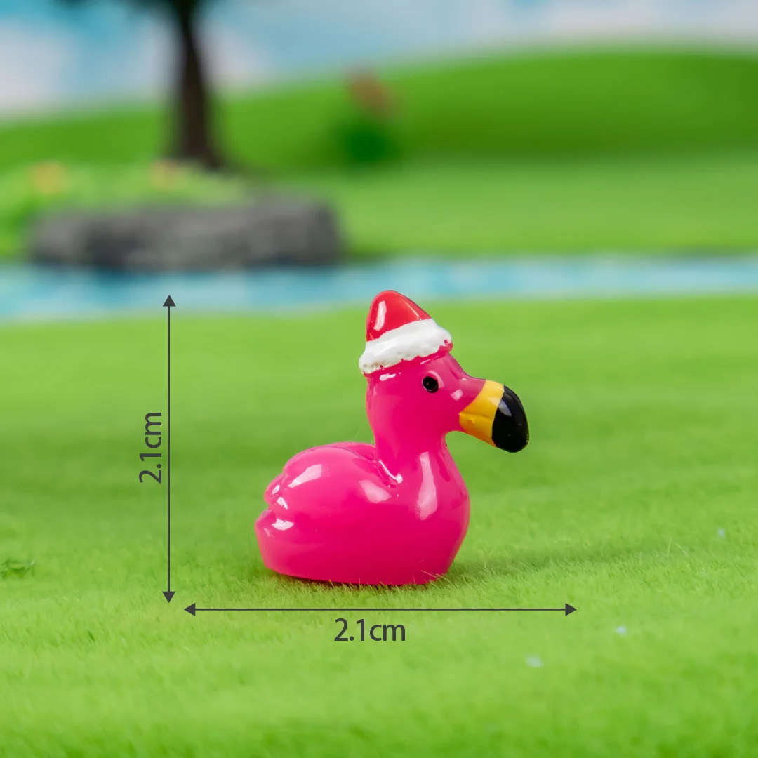 10/20 قطعة تمثال فلامنغو الوردي الساخن مع قبعة سانتا DIY بها بنفسك الجنية حديقة عيد الميلاد جودي حقيبة الحشو هدايا الحفلات #6