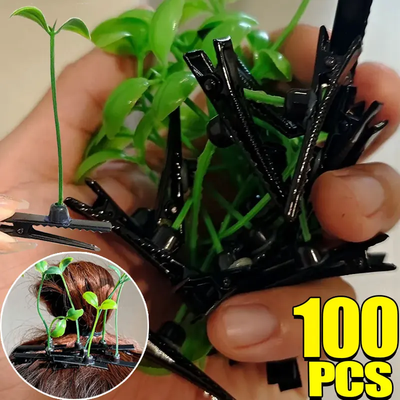 

100/5Pack Funny Plant Bean Sprout Hair Clips Pea Hairpin Barrette Headwear Accessories for Women Girls