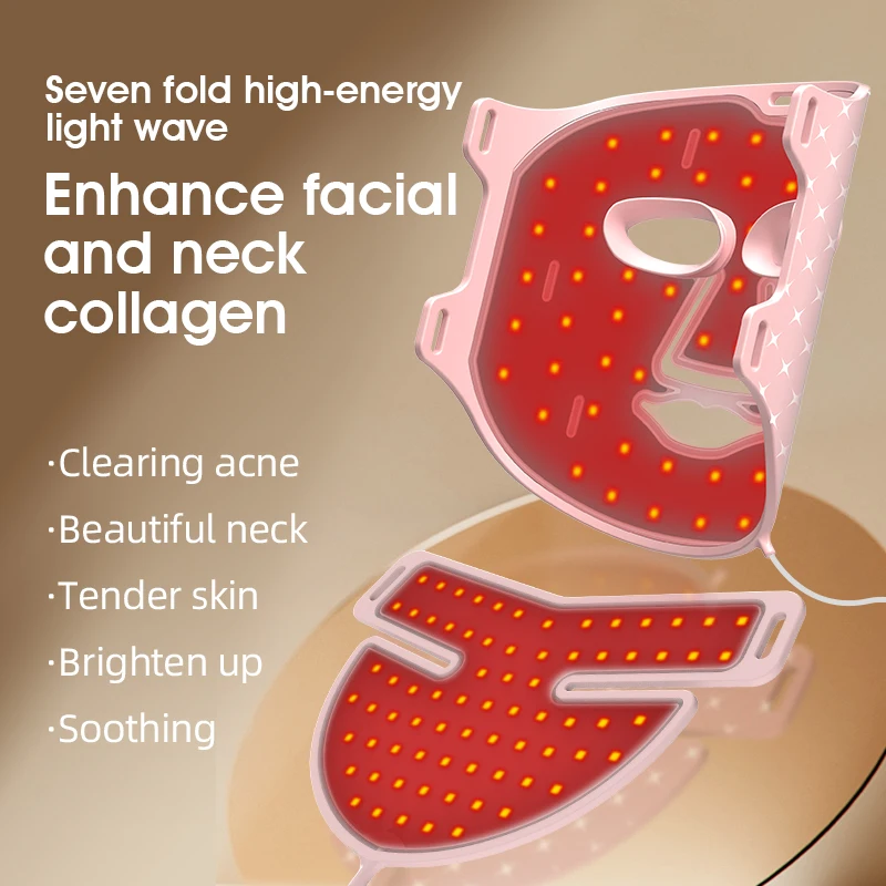家庭用美容器 シリカゲル LED フェイスネック リフティングマッサージマスク