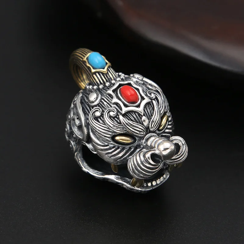 WholeSale S925 Sterling Silver jewelry perSonalized pixiu creative men'S and women'S bell necklace Sweater chain pendant