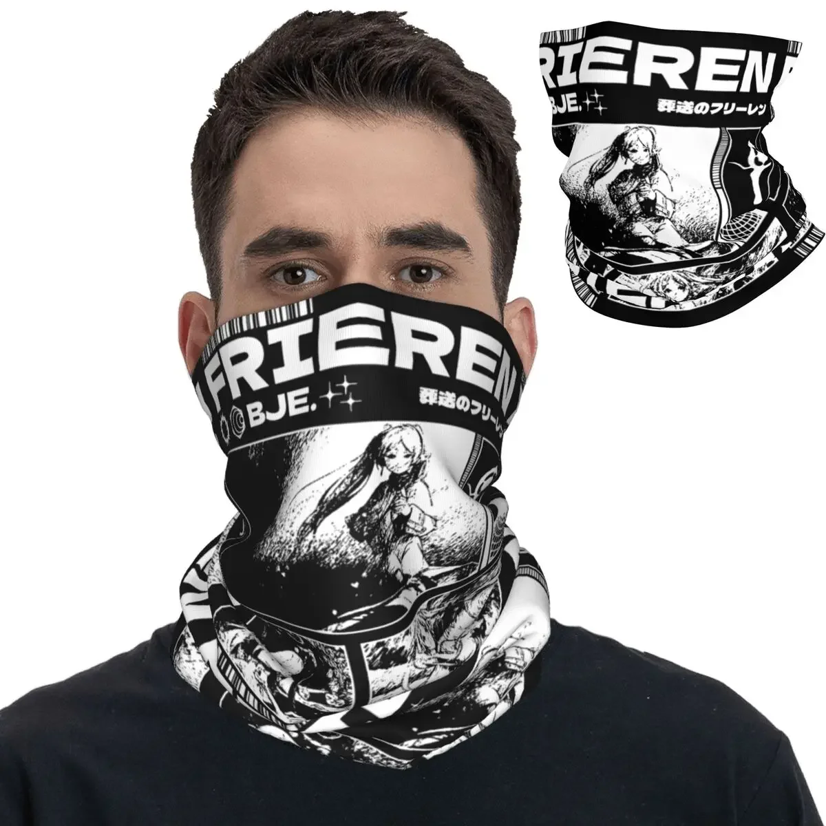 Frieren Bandana Neck Cover Printed Frieren Beyond Journey's End Balaclavas Mask Scarf Multi-use Headband For Men Women Adult