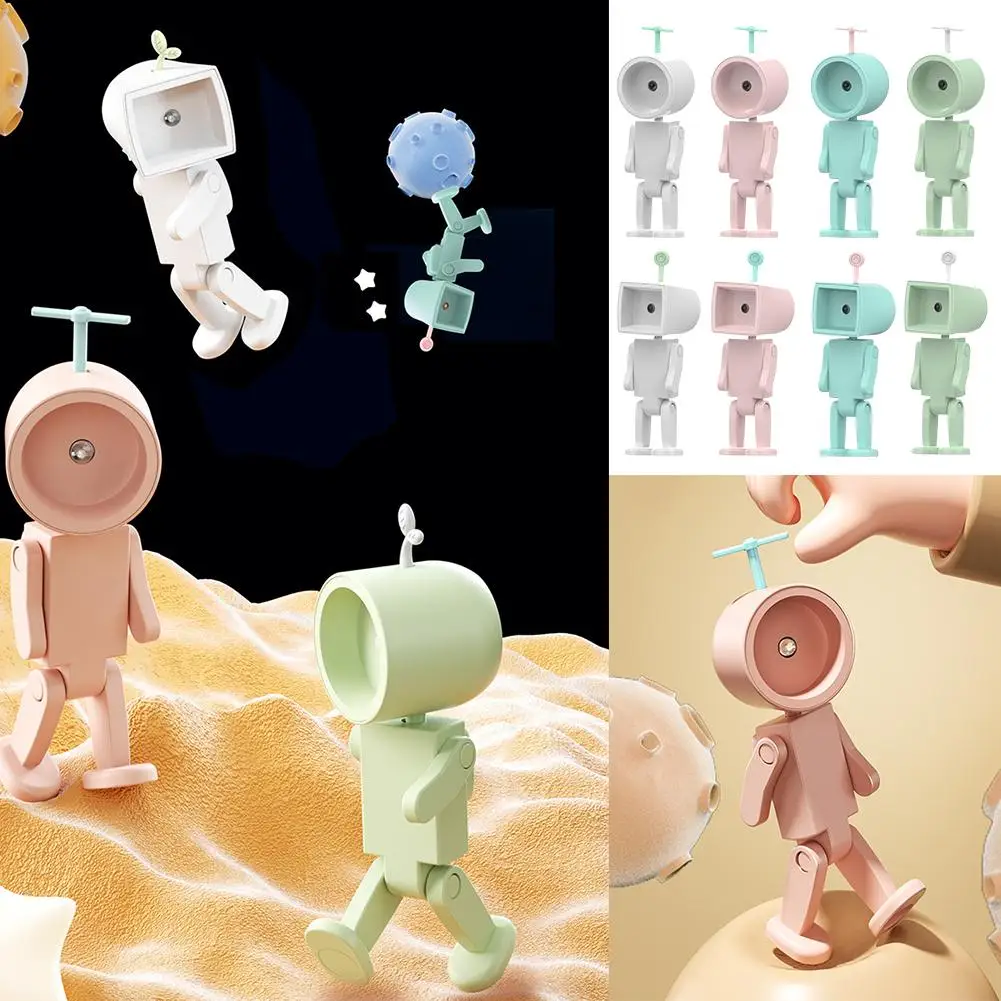 Astronaut Magnetic Night Light LED Mini Robot With Battery Powered Book Light Desktop Building Block Decoration Atmosphere Light