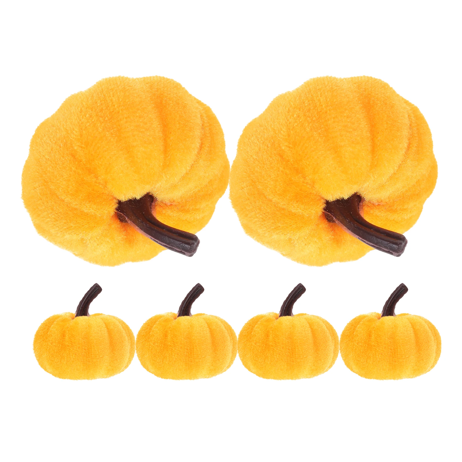 

6 Pcs Pumpkin Decorations Home Autumn Pumpkins Fall Party Artificial Centerpieces Flannel Ornament