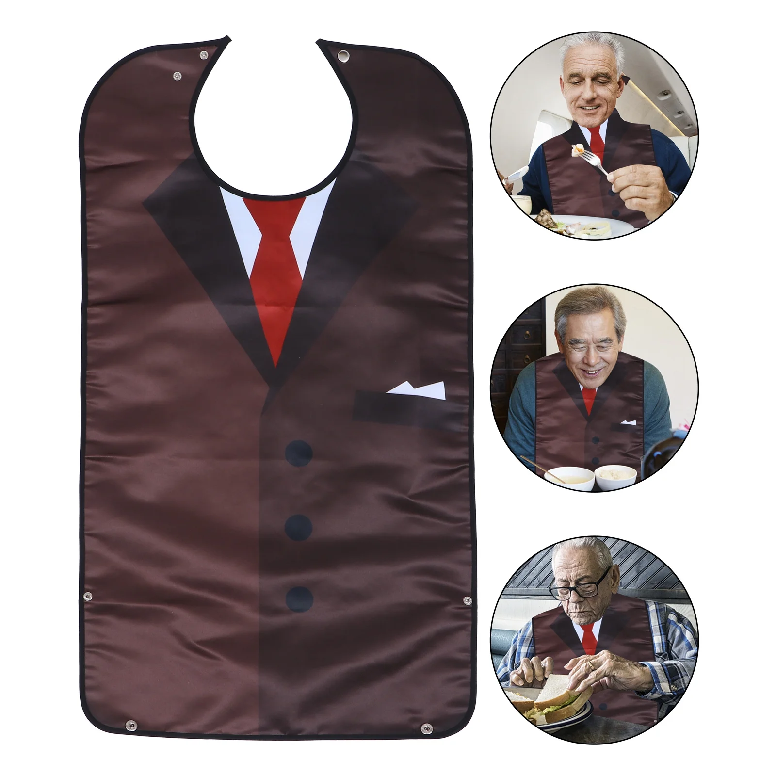 大人用防水よだれかけ 二層設計 シニアダイニングよだれかけ 食べこぼしキャッチャー 衣類プロテクター 再利用可能 軽量 簡単お手入れ