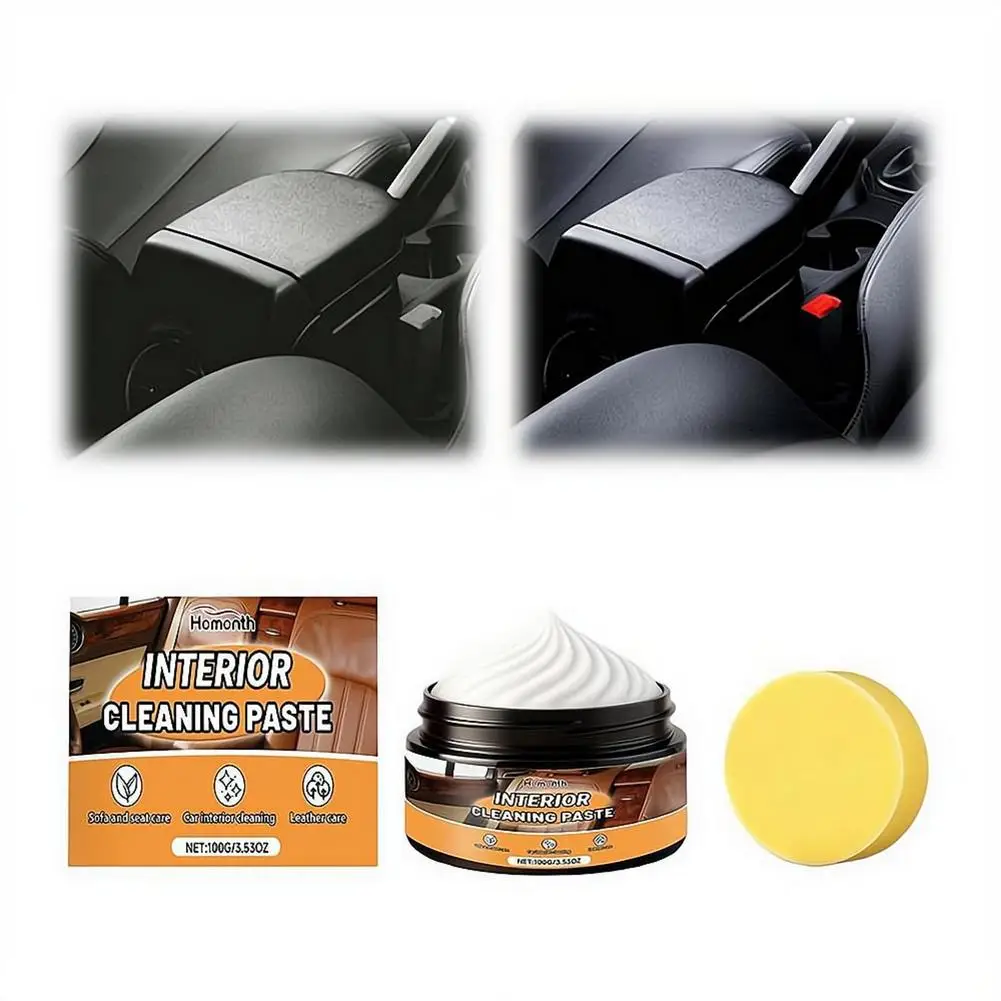 Multi-Purpose Leather Cleaner For Car Interior And Sofa Seat Cleaning Paste Leather Care Maintenance Oil Cleaning Cream 1set