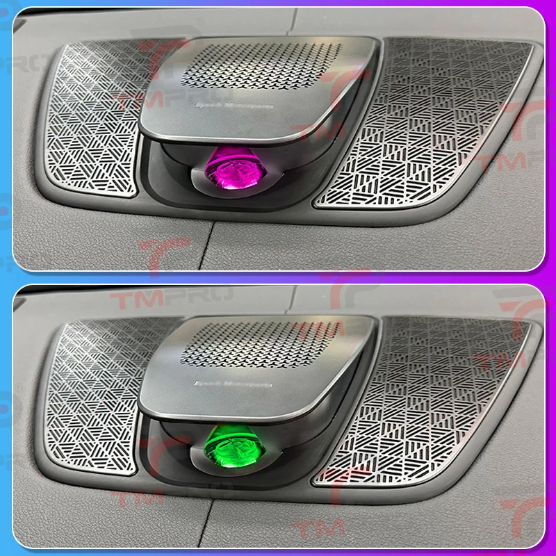 Para bmw g05 x5 g06 x6 g07 x7 centro de elevação alto-falante luz ambiente led 11 cores brilho chifre áudio capa