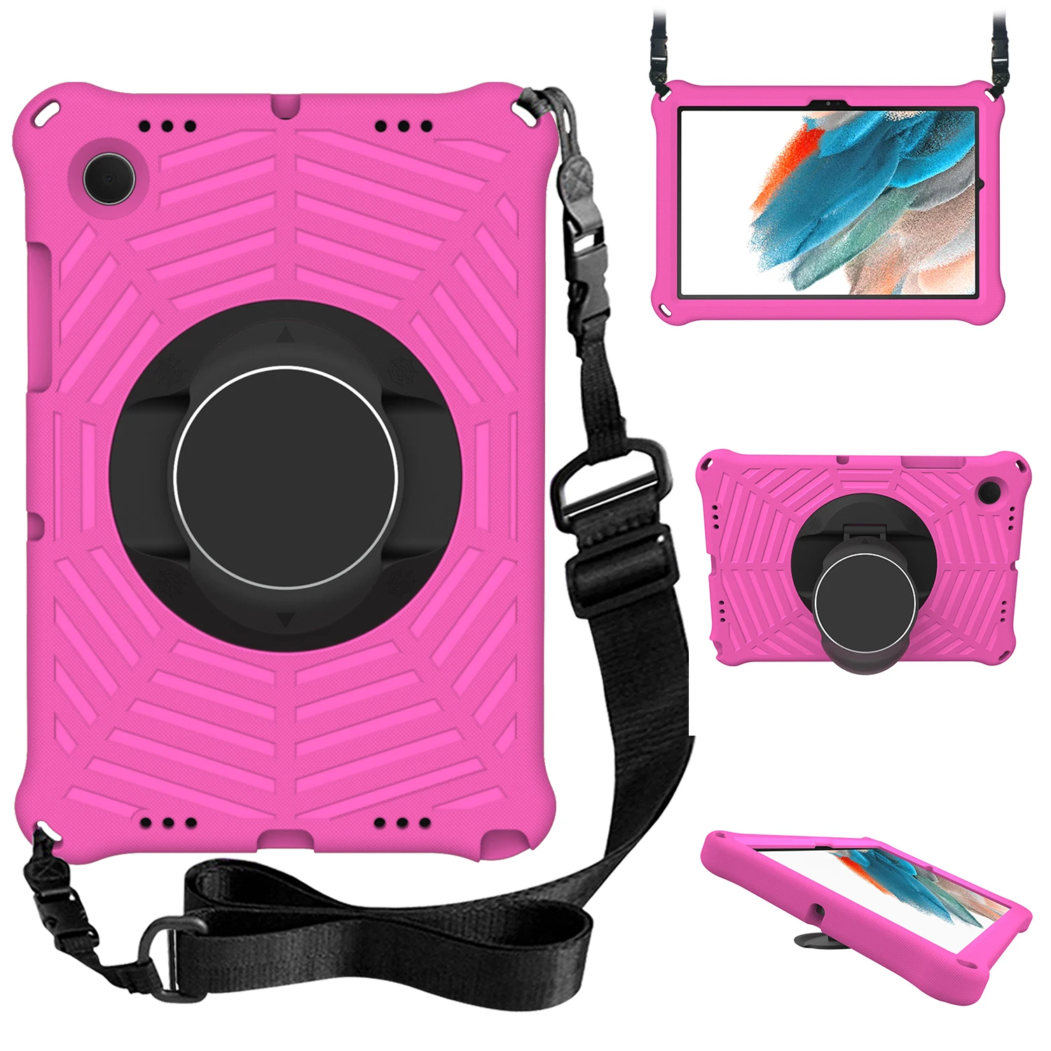 

For Samsung Galaxy Tab A8 10.5 X200 X205 Case EVA Kids Shockproof Shoulder Strap Stand Cover For S6 SM-T385 A7 10.4 2020 SM-T500