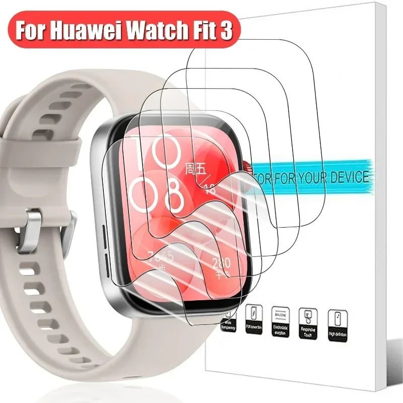 Filme de hidrogel flexível macio para Huawei Watch Fit 3, Película protetora clara HD, Smart Watch Cover Acessórios, Protetor de tela