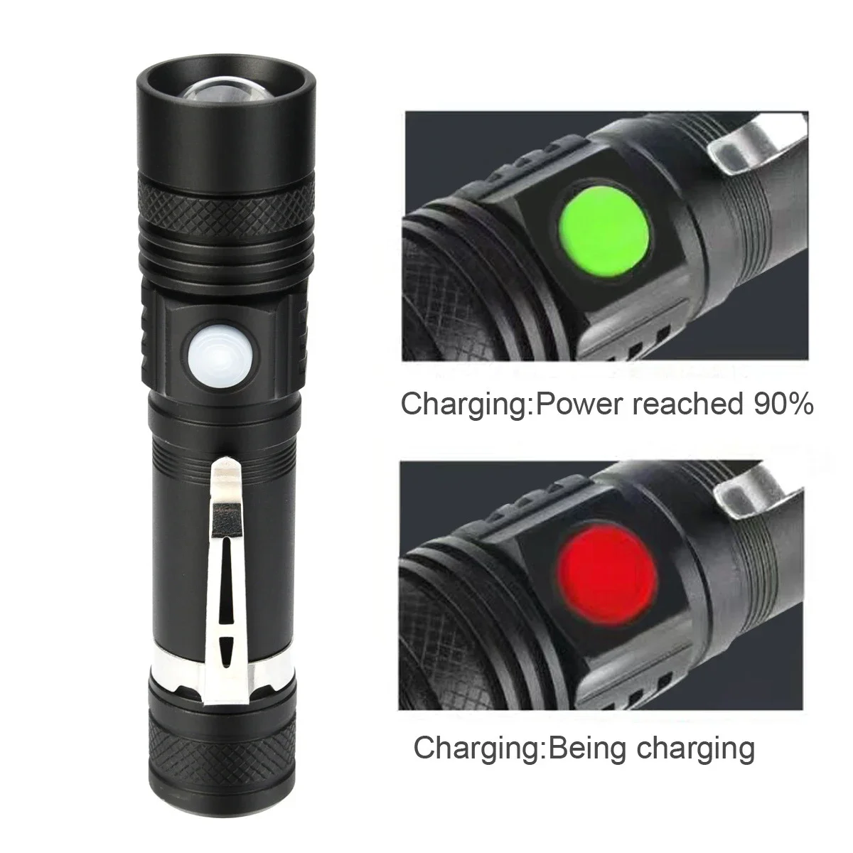 Ultra Bright LED Flashlight USB Rechargeable Led Torch T6 Lanterna Bicycle Light Use18650 Battery.For Cycling Outdoors