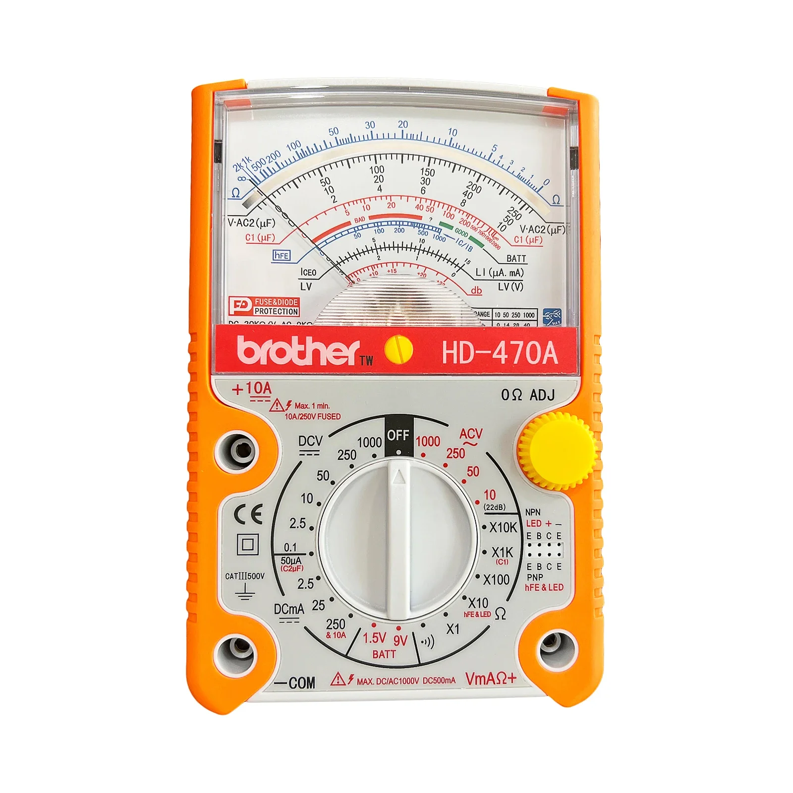 

Brother HD-470A/390A/390A+/390D Analog Multimeter High Precision Mechanical Electrician Home Maintenance Pointer Multimeter