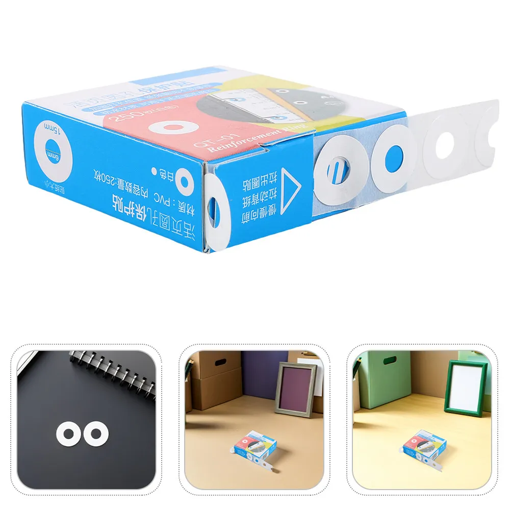 750Pcs Hole Reinforcement Stickers Self-Adhesive Paper Hole Protectors Clear Rings for Loose Leaf Paper Office School Supplies
