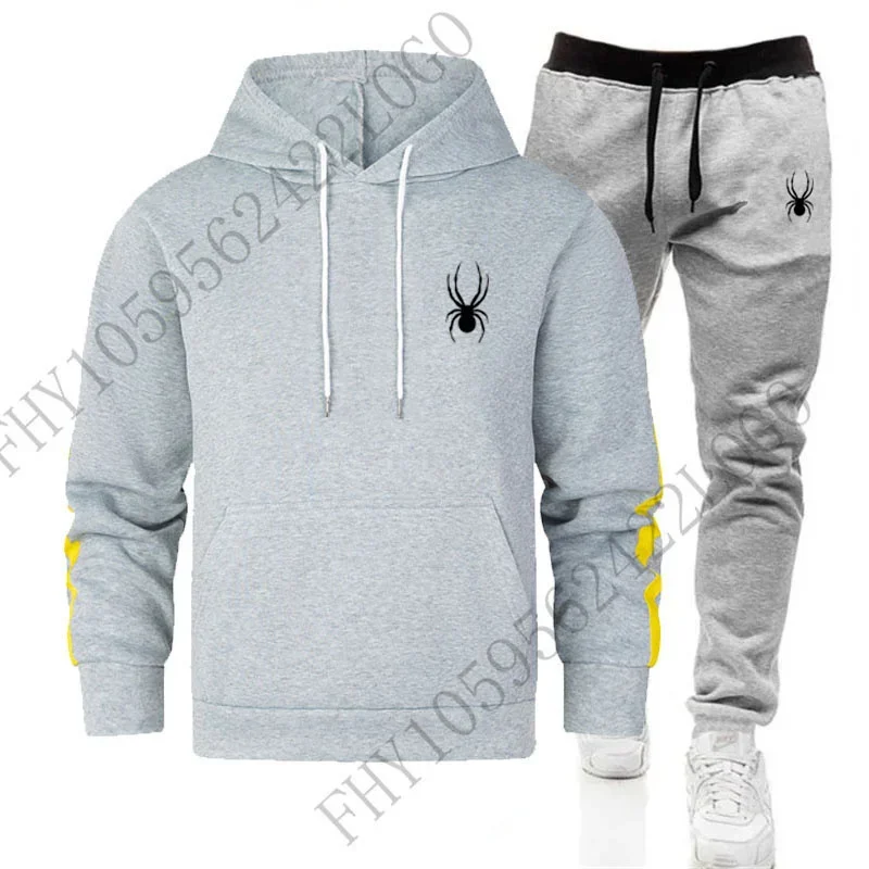 

2024 new men's fashion sports hoodie autumn and winter outdoor leisure jogging fitness wear and sports pants 2-piece set