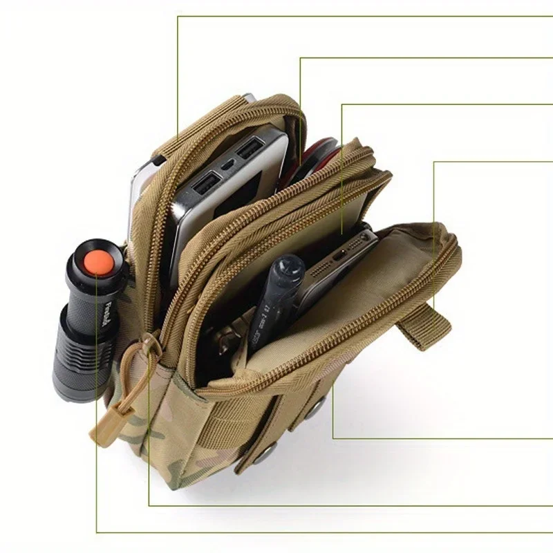 Multi-layer Waist Pack, Men's Casual Bag, Travel Purse Waterproof Belt Zipper Handbag, Outdoor Sport Multi-functional Fanny Pack