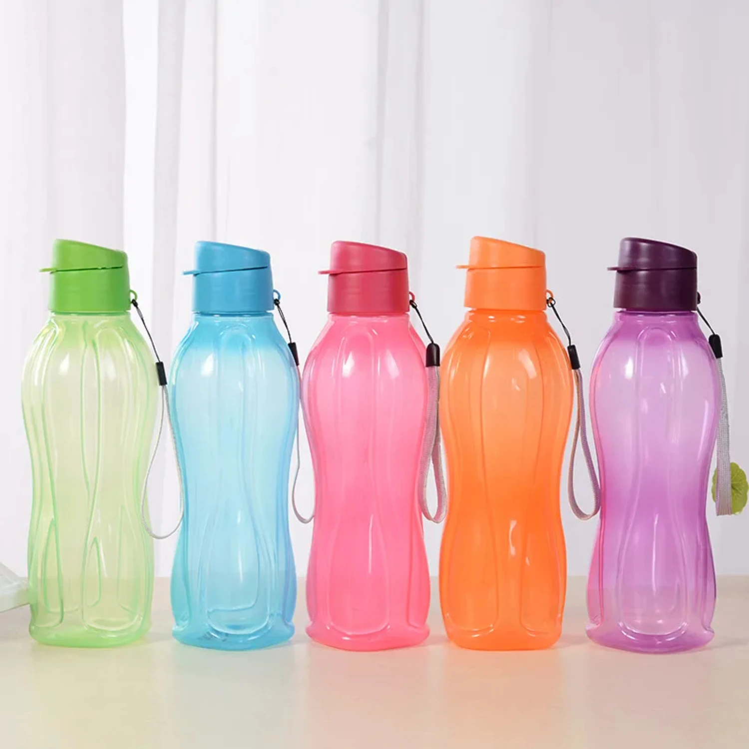 Botella de agua de plástico de 800ML, taza de agua portátil para deportes al aire libre, taza espacial de Color sólido de gran capacidad, vasos de plástico