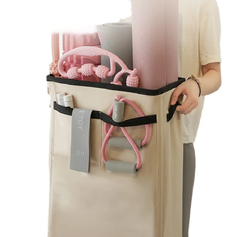 رف تخزين منزلي لصالة الألعاب الرياضية لأسطوانة الرغوة ، حزام اليوغا ، حصير اليوغا السميك وأشرطة المقاومة ، منظم تخزين زاوية المعدات