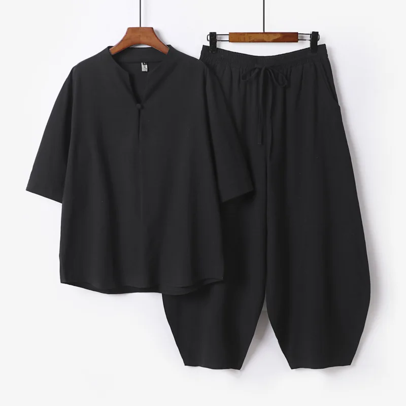 conjunto-de-dos-piezas-para-hombre-estilo-hanfu-chino-color-solido-casual-holgado-con-mangas-tres-cuartos-y-pantalones-para-las-cuatro-estaciones