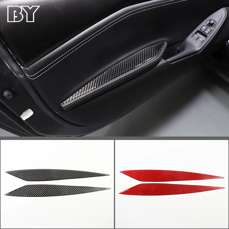 For Mazda MX-5 2016-2023 Soft Carbon Fiber Car Interior Door Armrest Panel Sticker Decorative Trim Cover Car Accessories