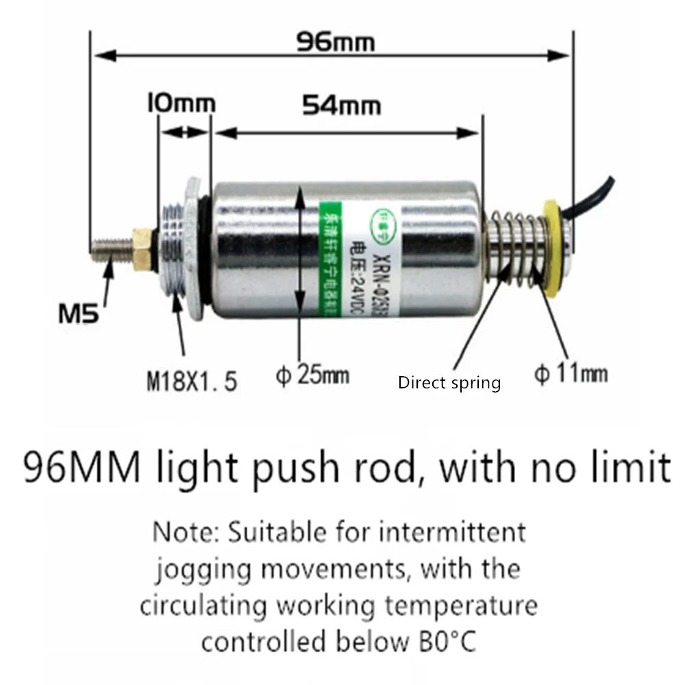 Afbeelding 7: XRN-25×50TL Push-Pull elektromagneet DC12V/24V 25 mm diameter 50 mm slag dubbele veersolenoïde