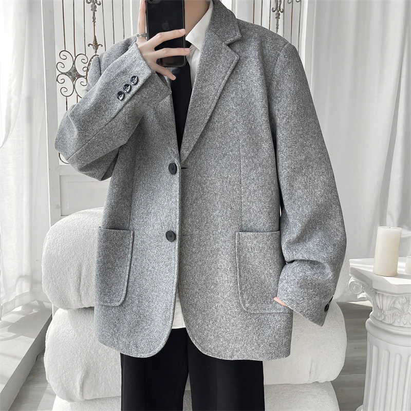 Woolen Coat for Man Winter Coats Man Wool and Mix Mens Overcoat High Quality Elegant Men Jackets New Black Men's Clothing