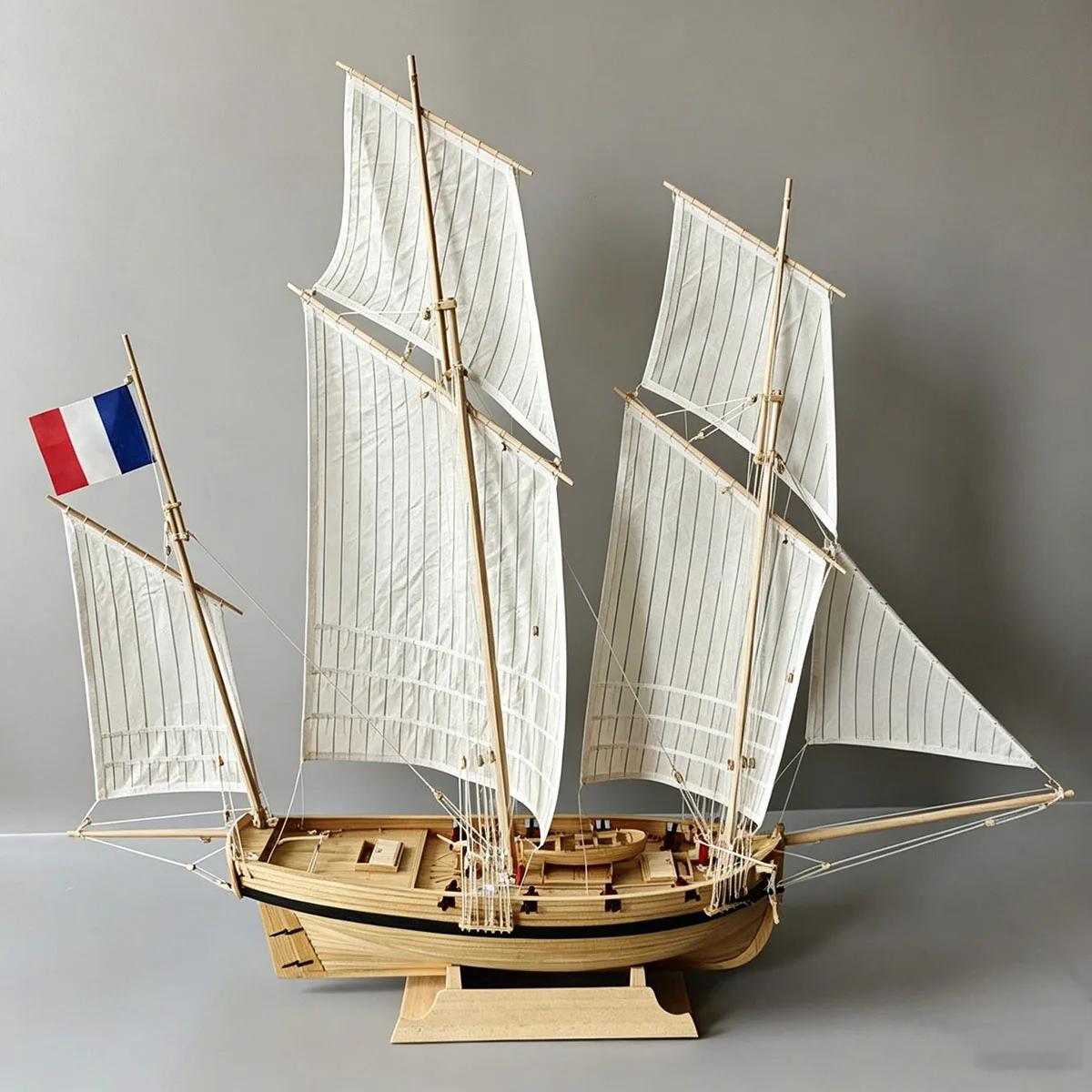 1/80 Scale Wooden Material with Rich Structural Details Messenger Sailboat Model 54.6cm Made of Paper Boat Model Kit Ship Toy