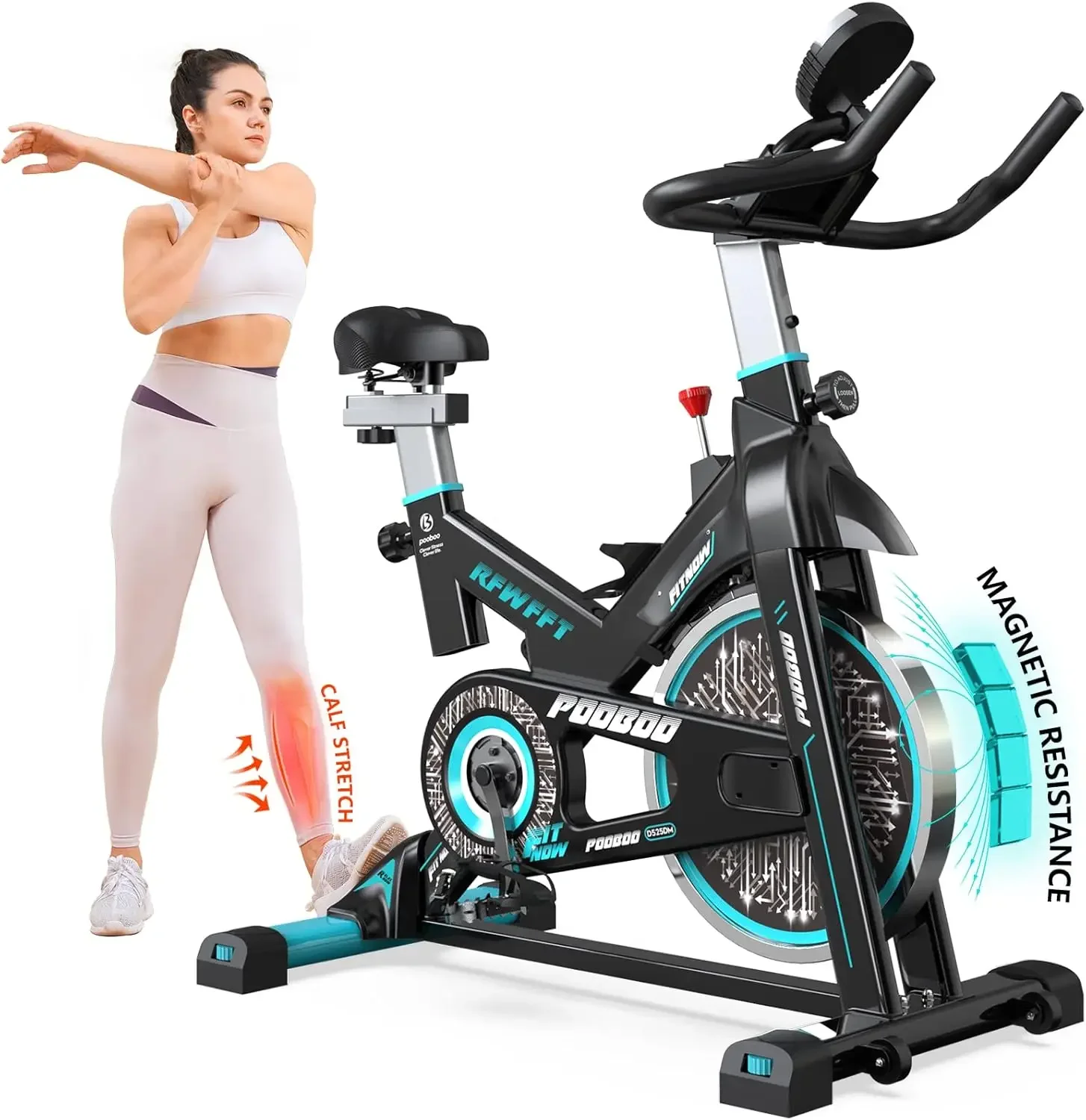 Exercise Bike, Adjustable Magnetic/Brake Pad Resistance Silent Belt Drive, Indoor Cycling Bike for Home Cardio, Fitness S