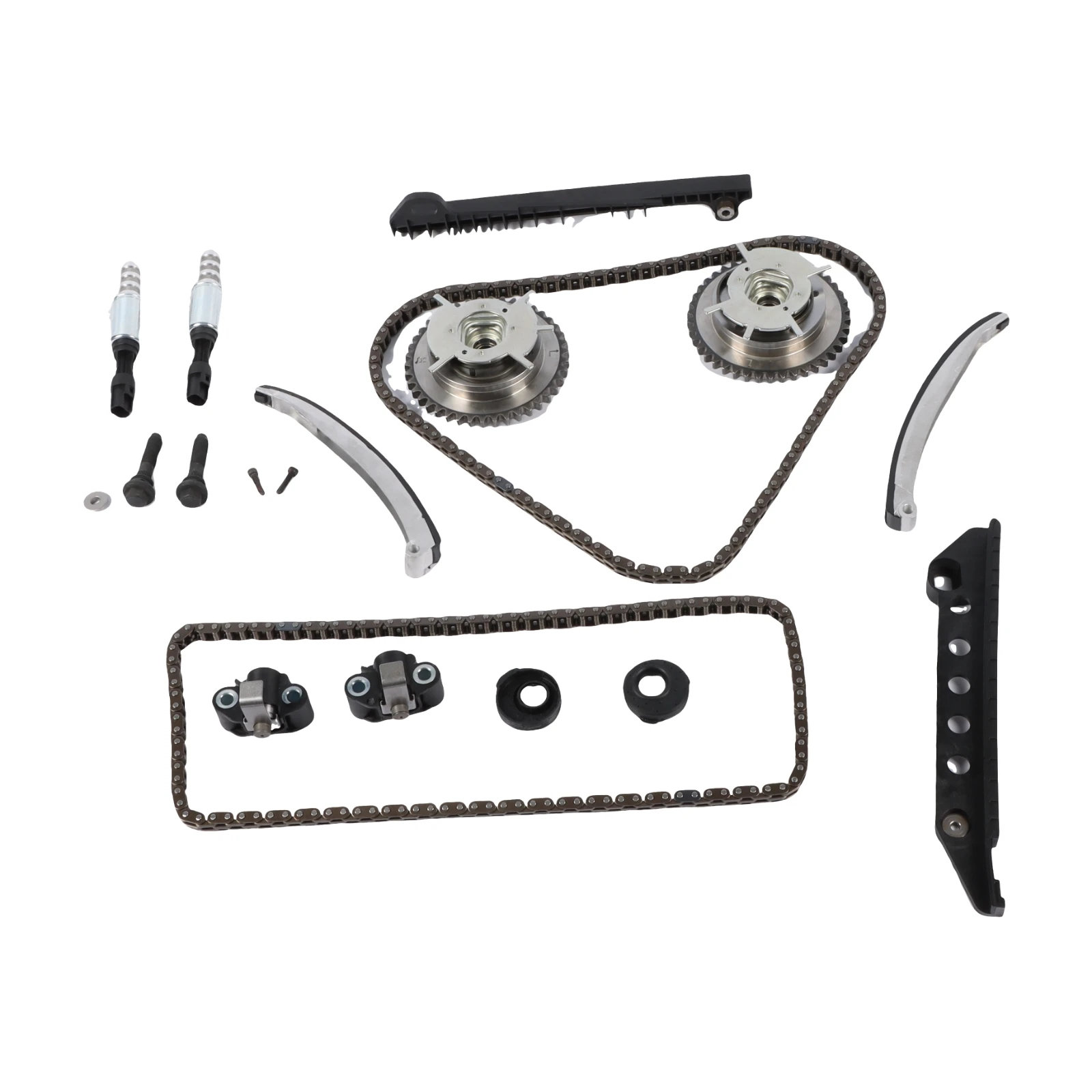 1Set Timing Chain Kit Cam Phaser VCT Selenoid Fit 05-10 Ford 4.6L TRITON 3-Valve  5W7Z-6268-AA 1L2Z-6L253-BA 1L2Z-6L253-AA Car Accessories Replacement Parts US Warehouse