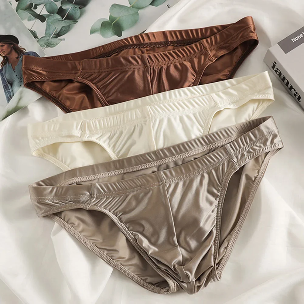 Breathable Underwear Breathable Panties XL Ice Silk Briefs Classic Style Lightweight Fabric Low Waist Underwear