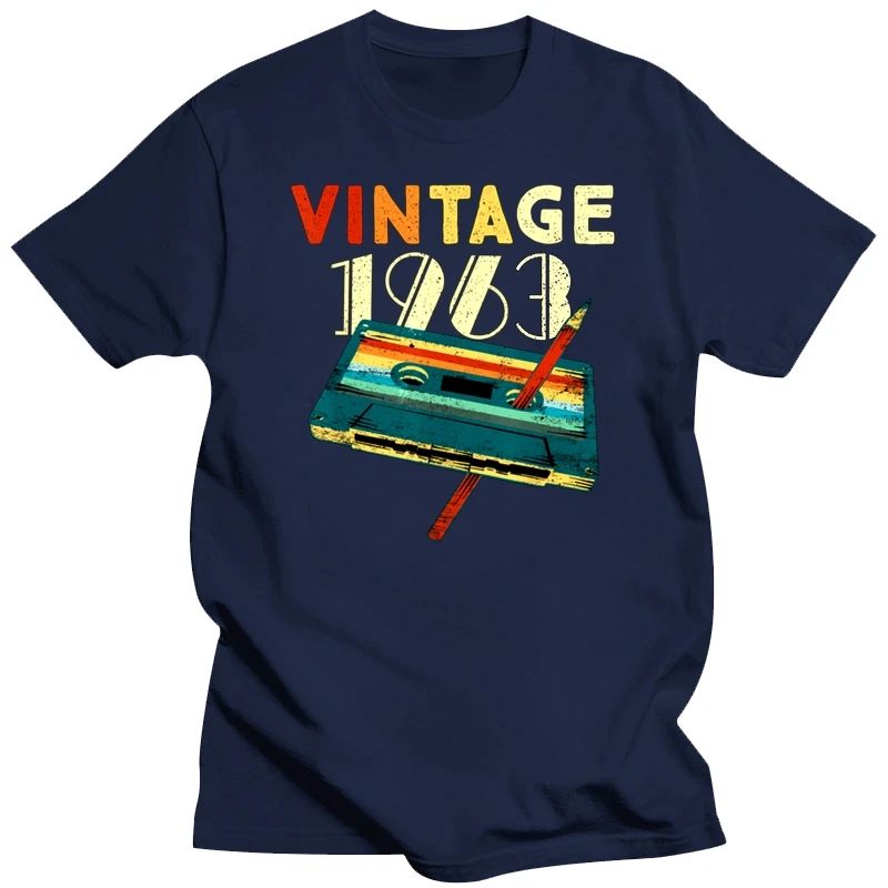 Vintage 1963 Music Cassette 60th Birthday Gifts 60 Years Old T Shirt Summer Style Graphic Cotton Streetwear Short Sleeve T-shirt