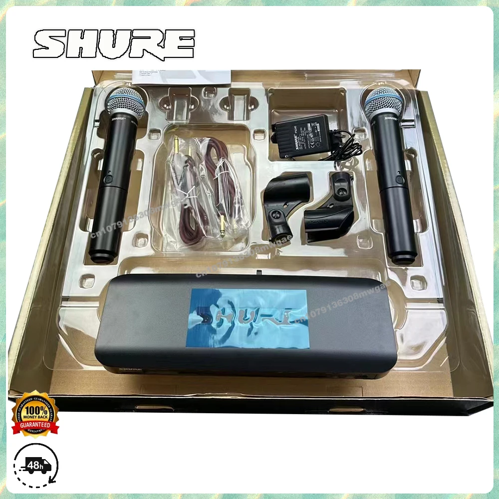 SHURE BLX288 BETA58A Wireless Microphone Dual Vocal System with 2 BETA58A Handheld Professional UHF 640-690MHZ Microphone