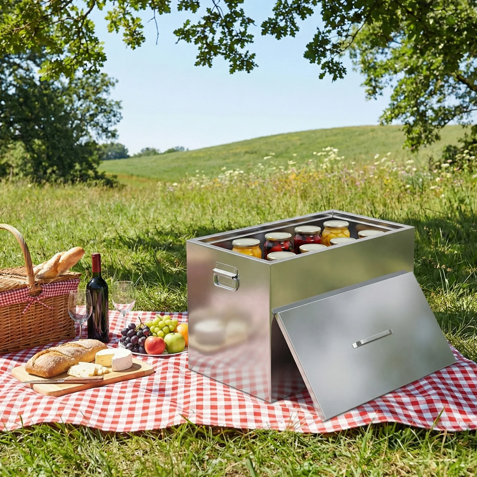 Premium Water Bath Canner for Home Canning – Stainless Steel Boiling Pot with 2 Racks, Perfect for Fruits, Pickles & More