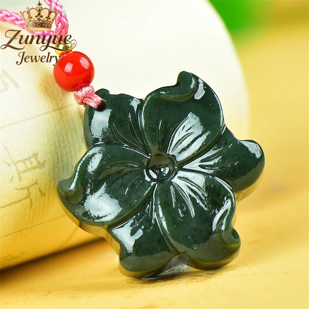 

High-End Natural Hetian Jade Bauhinia Flower Pendant Luxury Quality Jewelry Fashion Jewelry Exquisite Charms Elegant Popular