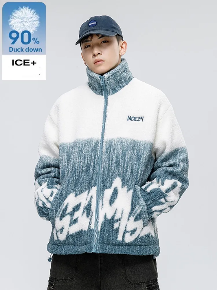 

Lightweight Men's adient down Jaet Embroidered Lamb Velvet Jaet Youthful Sle Polyester Fiber Fill Power 90% Du down