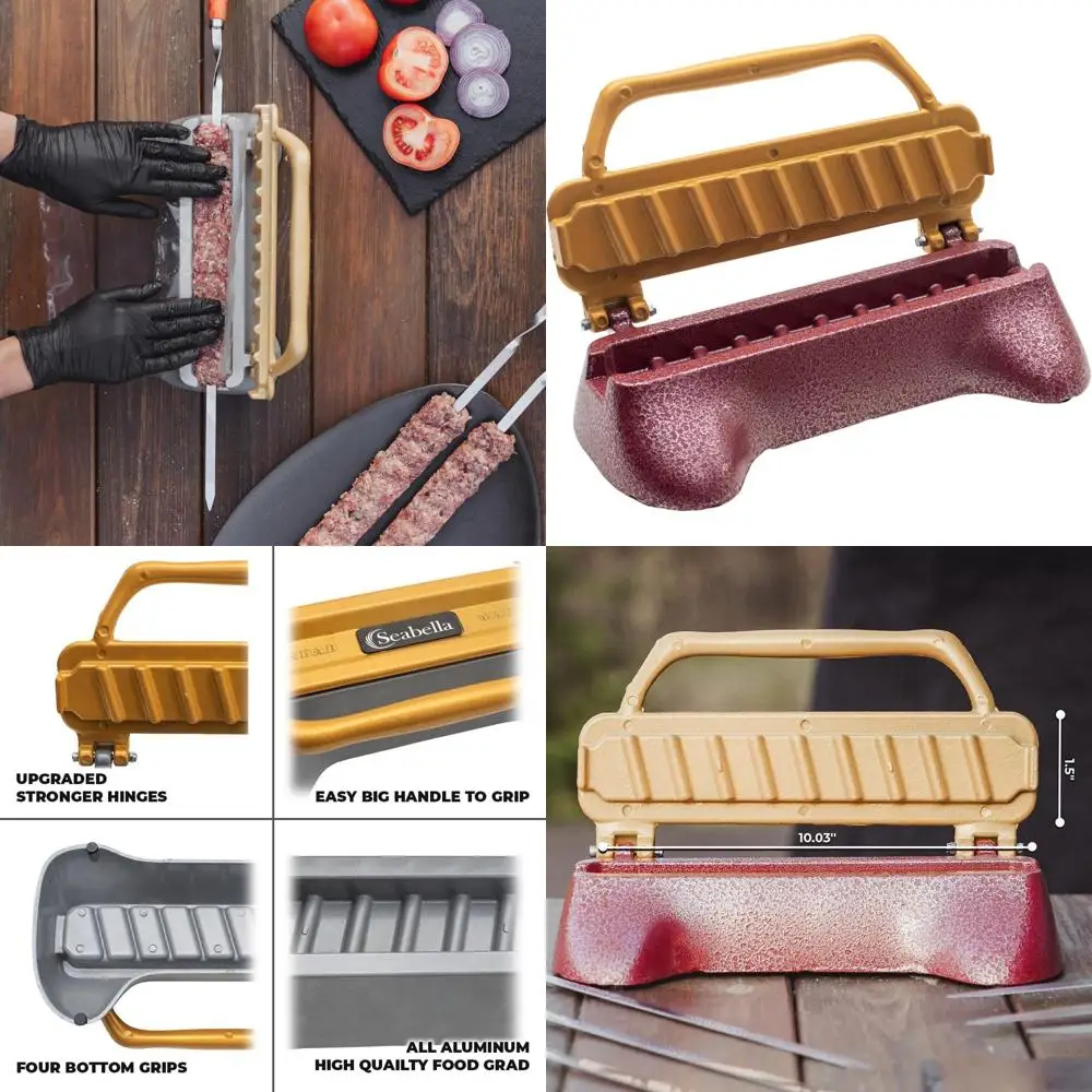 

Прочный антипригарный шампур для кебаба с высококачественным покрытием для формирования мяса, легко моется, идеально подходит для барбекю и гриля (белый)