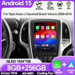 Wireless Carplay Android 15 For Opel Astra J Vauxhall Buick Verano 2009-2015 Car Multimedia Player Navigation Screen GPS 5G WIFI