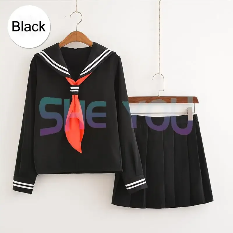 Traje cosplay anime cosplayoku no herói academia himiko toga jk uniforme feminino ternos de marinheiro com suéteres